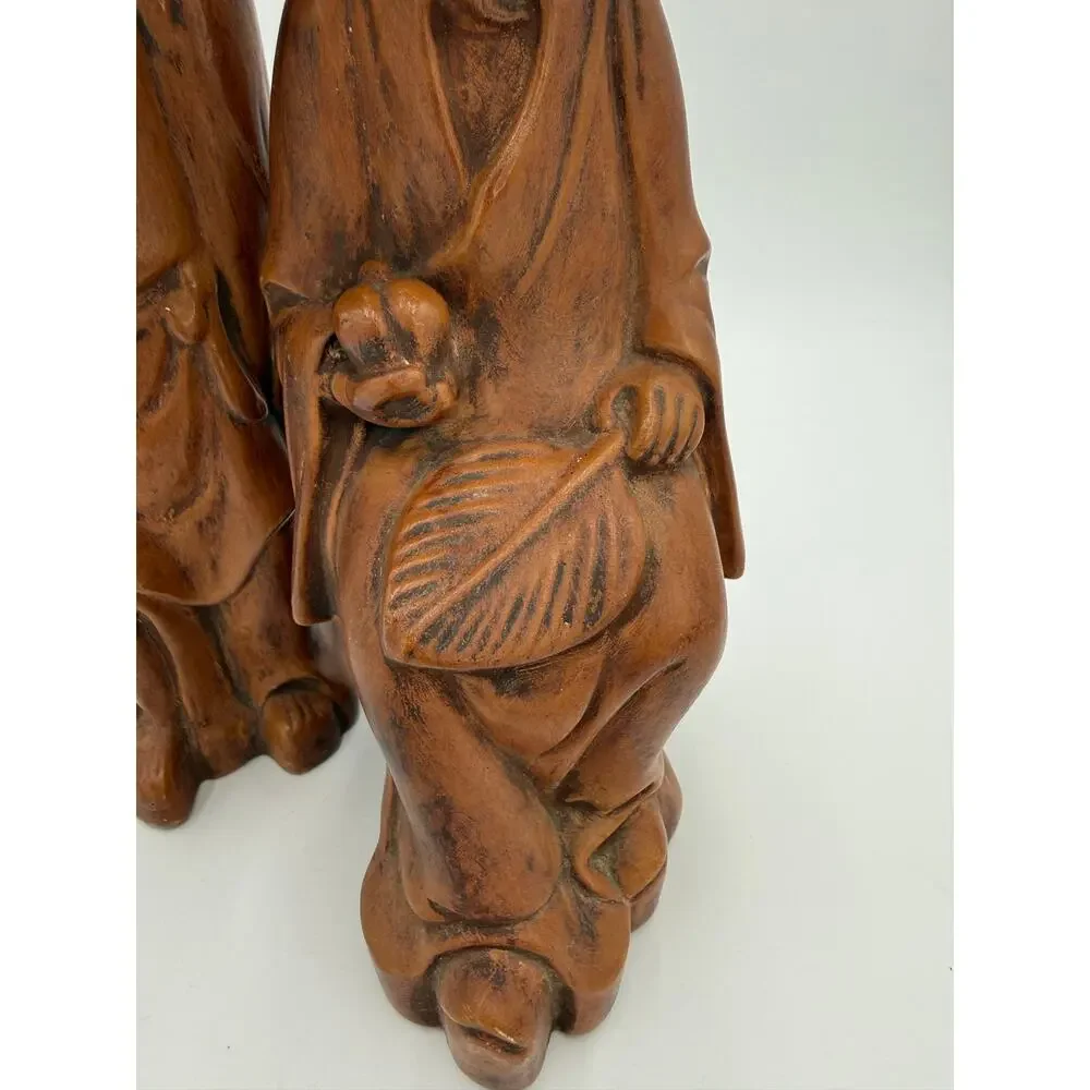 1970's Chinese Mud Med Statues PAIR